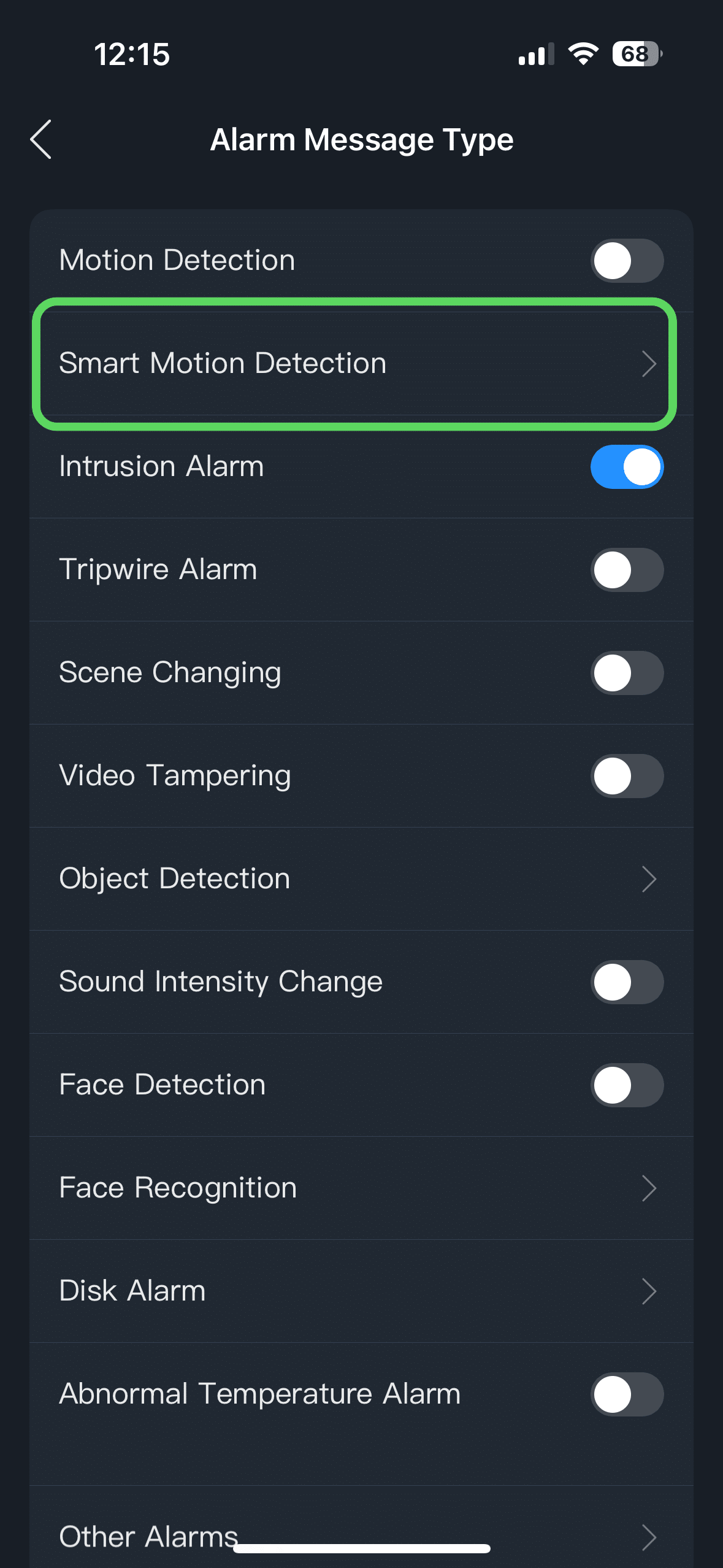 Select Smart Motion Detection