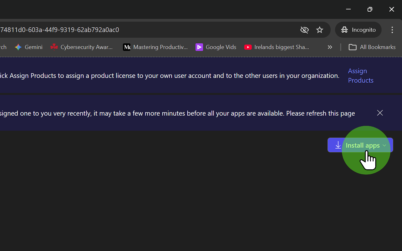 Click on Install Apps
