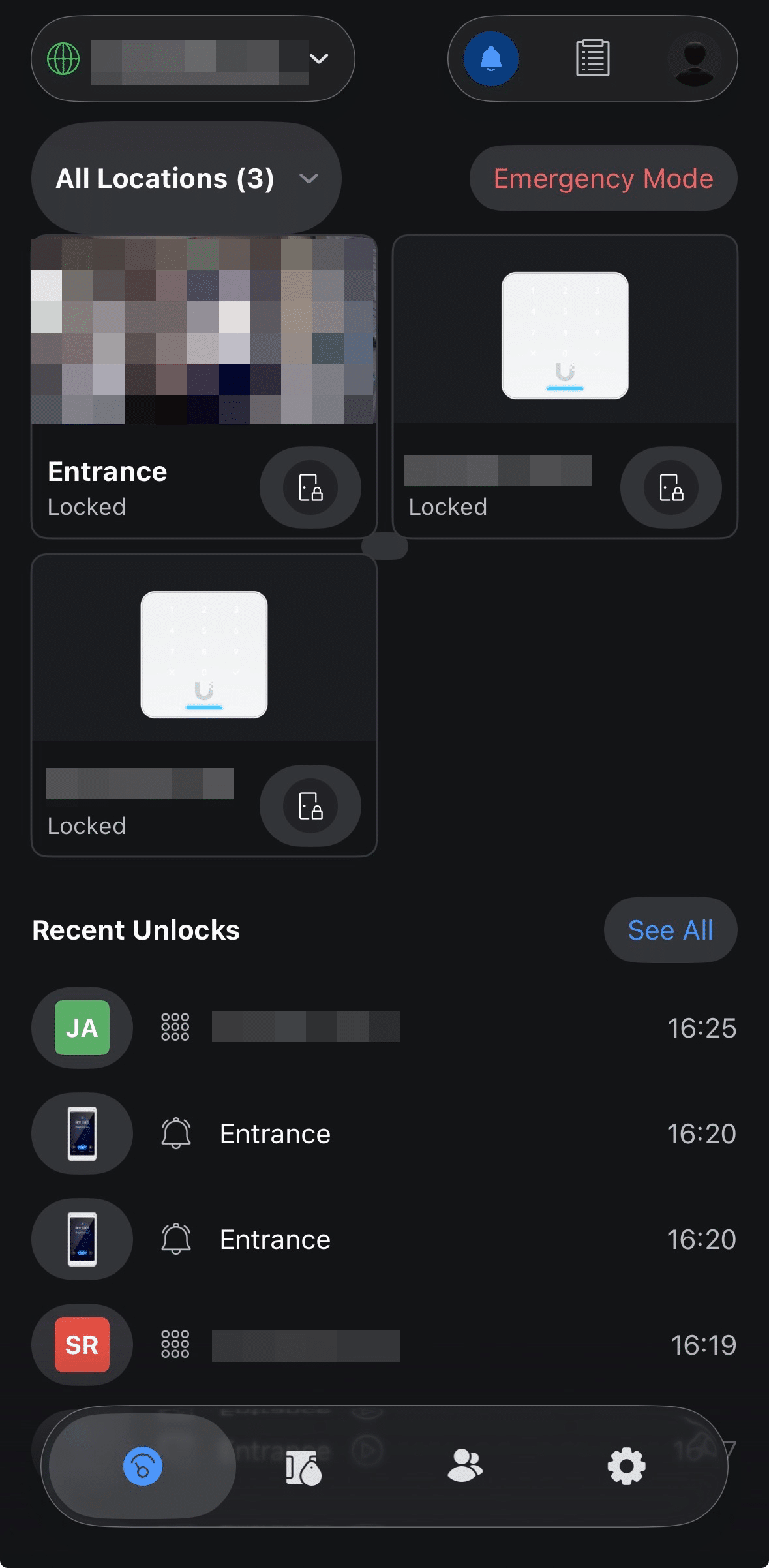 Open the UniFi Access Control App